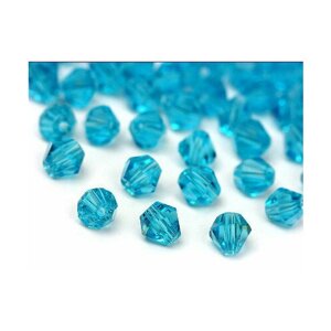 Бусины граненые (биконус), цвет голубой, 10х10 мм, уп/500 г