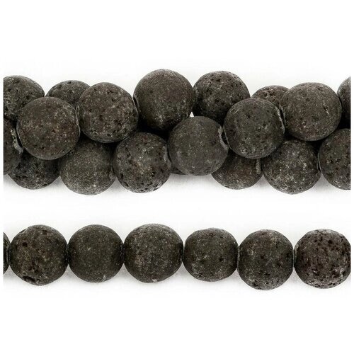 Бусины из натурального камня - Лава черная 8 мм