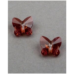 Бусины Swarovski в виде бабочек из стекла, цвет Crystal Red Magma (001-REDM), Размер 10 мм, 2 шт.