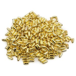 Бусины-трубочки, цвет золото, размер 5х2,5 мм, 360 штук