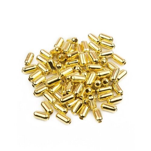 Бусины-трубочки, цвет золото, размер 5х2,5 мм, 80 штук