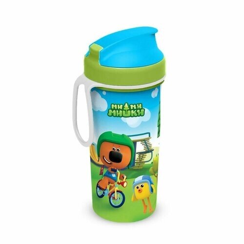 Бутылка Пластишка "Ми-Ми-Мишки", Зеленая, детская, с декором, с петлей, 400 мл (431327909) от компании М.Видео - фото 1