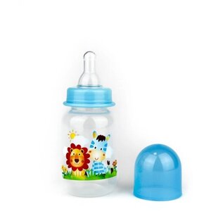 Бутылочка "Бусинка" детская для кормления 125 мл пластиковая с силиконовой соской, для молока / воды / смеси, 109
