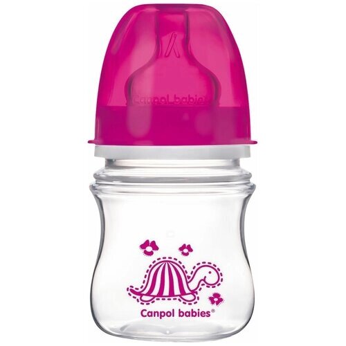 Бутылочка Canpol Babies PP EasyStart с широким горлышком антиколиковая, 120 мл, 3+ Colourful animals, цвет: розовый от компании М.Видео - фото 1