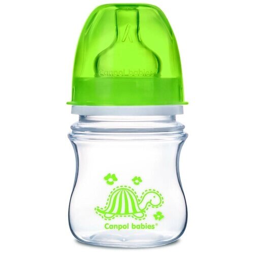 Бутылочка Canpol "EasyStart Animals", широкое горлышко, от 3 месяцев,120 мл, цвет: зеленый от компании М.Видео - фото 1
