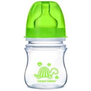 Бутылочка Canpol "EasyStart Animals", широкое горлышко, от 3 месяцев,120 мл, цвет: зеленый
