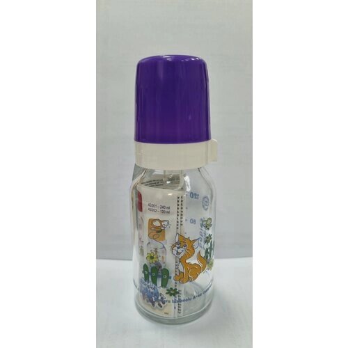 Бутылочка Canpol стеклянная 120 мл 42/202, фиолетовая от компании М.Видео - фото 1