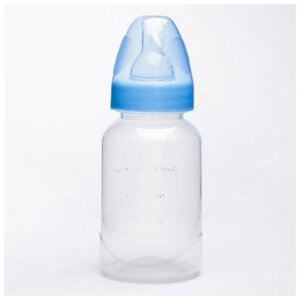 Бутылочка для кормления детская классическая, 150 мл, от 0 мес, цвет синий