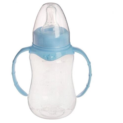 Бутылочка для кормления детская приталенная, с ручками, 150 мл, от 0 мес., цвет голубой от компании М.Видео - фото 1