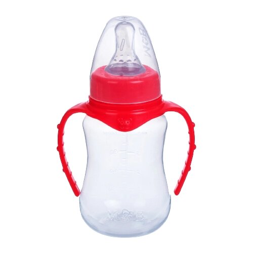 Бутылочка для кормления детская приталенная, с ручками, 150 мл, от 0 мес., цвет красный от компании М.Видео - фото 1