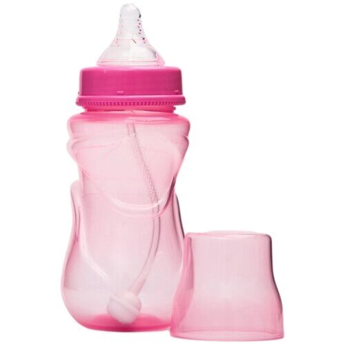 Бутылочка для кормления, Крошка Я, широкое горлышко, 0 месяцев., 300 мл, цвет розовый от компании М.Видео - фото 1