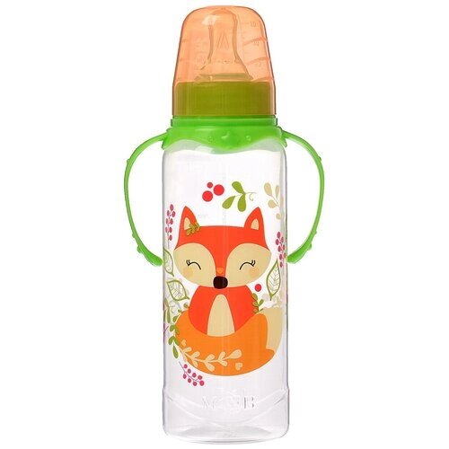 Бутылочка для кормления Mum&Baby "Лисичка Соня" детская классическая, с ручками, 250 мл, от 0 месяцев , цвет зелёный от компании М.Видео - фото 1