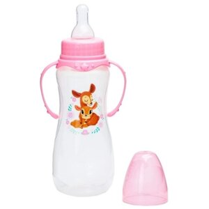 Бутылочка для кормления Mum&Baby "Оленята: мамы и малыши" 250 мл приталенная, с ручками