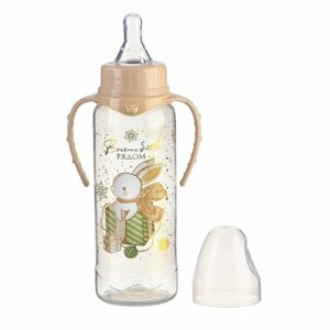 Бутылочка для кормления Mum&Baby "Волшебство рядом", новогодний подарок, цилиндр, с ручками, 250 мл