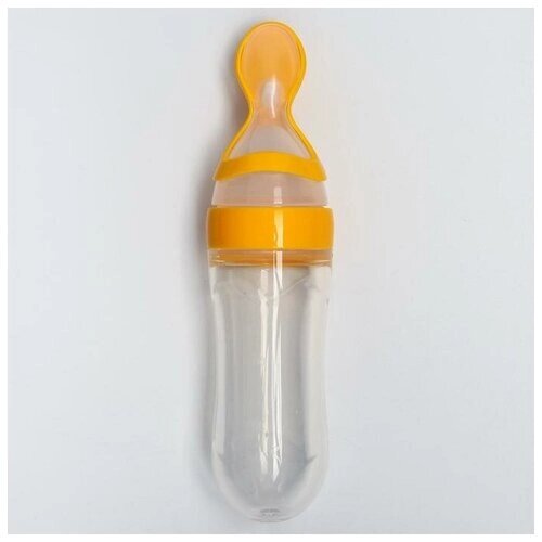 Бутылочка для кормления с ложкой, силикон, от 5 мес, 90 мл, цвет микс от компании М.Видео - фото 1
