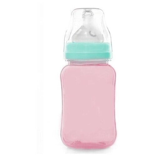 Бутылочка для кормления, широкое горло, 270 мл, розовый/бирюзовый от компании М.Видео - фото 1