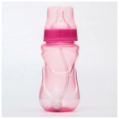 Бутылочка для кормления, широкое горло, от 6 мес., 300 мл., цвет розовый от компании М.Видео - фото 1