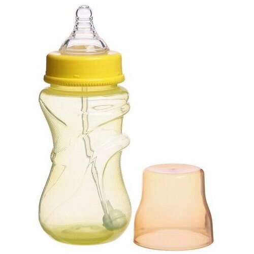 Бутылочка для кормления, широкое горло, средний поток, 300 мл, цвет желтый, +3мес от компании М.Видео - фото 1