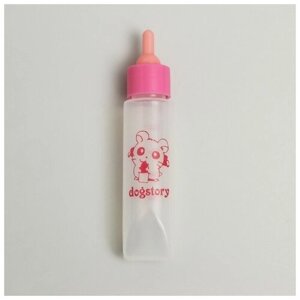 Бутылочка для вскармливания грызунов КНР 30 мл с силиконовой соской, короткий носик, розовая