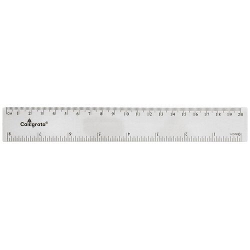 Calligrata Линейка пластиковая 20 см, 540582, прозрачный от компании М.Видео - фото 1