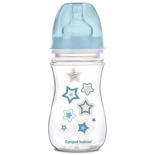 Canpol Babies Бутылочка антиколиковая с широким горлом EasyStart Newborn Baby 240 мл, голубой от компании М.Видео - фото 1