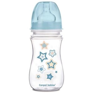 Canpol Babies Бутылочка антиколиковая с широким горлом EasyStart Newborn Baby 240 мл, голубой