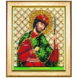 Чаривна Мить Б-1140 Икона святого благоверного князя Бориса Набор для вышивания 9 x 11 см Вышивка бисером