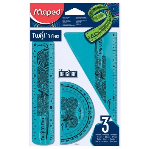 Чертежные инструменты 15см и 10см MAPED Twist'n Flex, синий от компании М.Видео - фото 1