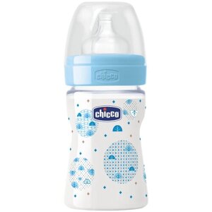 Chicco 310205112 Бутылочка Well-Being Boy, сил. соска, РР,150мл, 0+