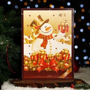 Chocoland Адвент календарь с мини плитками из молочного шоколада "Снеговик", 50 г