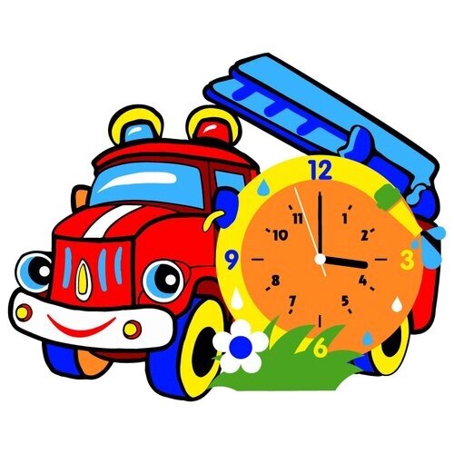 Color kit/ Настенные часы /Детские часы Пожарная машина - набор для творчества CL018 от компании М.Видео - фото 1