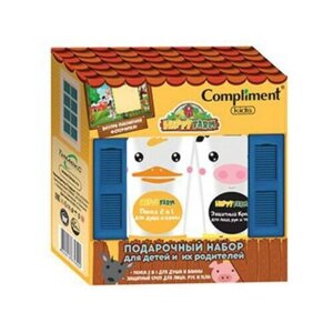 .Compliment kids happy farm ПН 1164 (крем д/лица рук и тела 150мл + пенка д/душа 150мл + магнит), 8