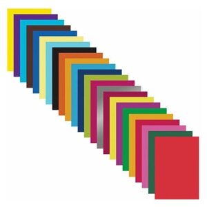 Цветная бумага А4 мелованная 24 листов 24 цвета папка индивидуальная упаковка BRAUBERG KIDS 200х280 мм, 8 шт