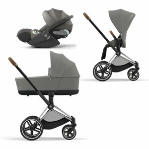 Cybex Priam IV Коляска 3 в 1, шасси IV Chrome Brown/Perl Grey