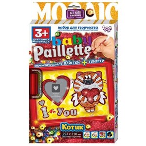 Danko Toys Аппликация из пайеток Baby Paillette Котик PG-01-04