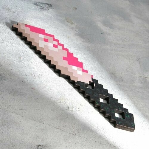 Дарим Красиво Сувенир деревянный "Нож", 20 см, пиксельный, с розовым клинком от компании М.Видео - фото 1