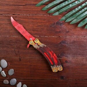 Дарим Красиво Сувенир деревянный «Нож бабочка, красный гранит»
