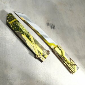 Дарим Красиво Сувенир деревянный "Нож Танто", в ножнах, желтый