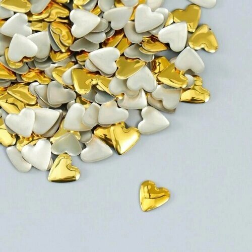 Декор для творчества металл Сердца золото набор 200 шт 0,8х0,8 см от компании М.Видео - фото 1