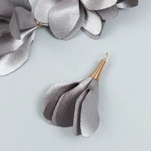 Декор для творчества текстиль "Бутон, благородный серый" набор 6 шт 6 см от компании М.Видео - фото 1