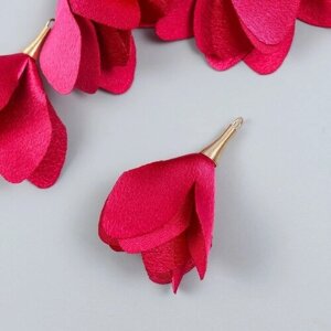 Декор для творчества текстиль "Бутон, цвет малиновый" набор 6 шт 6 см