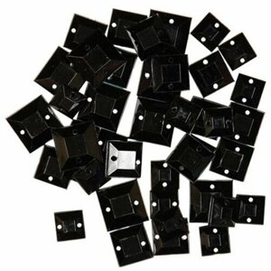 Декоративные элементы для рукоделия - Черные квадраты, из пластика, 1 упаковка