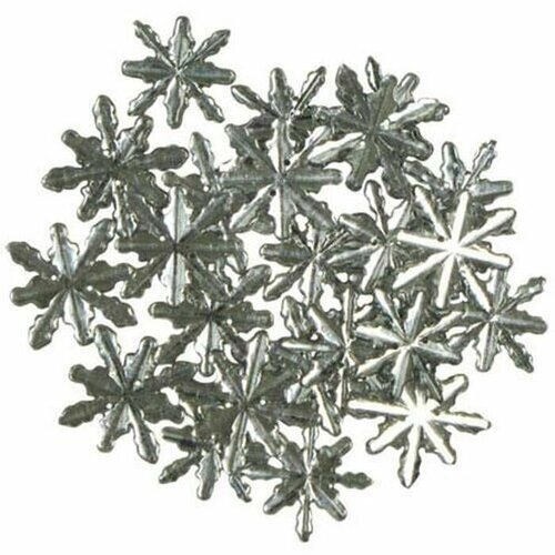 Декоративные элементы для рукоделия - Серебряные снежинки, из пластика, 1 упаковка от компании М.Видео - фото 1