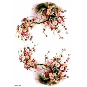 Декупажная карта А4 рисовая бумага тонкая цветы сакура