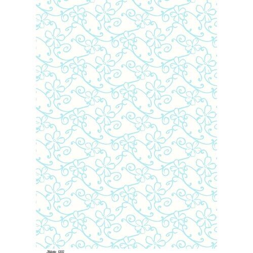 Декупажная карта А4 рисовая бумага тонкая фон с голубыми цветочками от компании М.Видео - фото 1