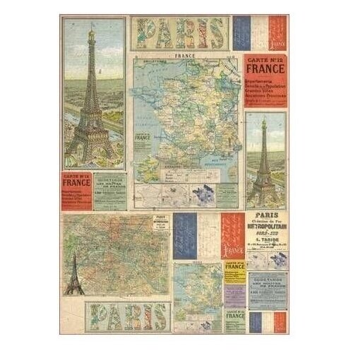 Декупажная карта - Карта Франции, 50 х 70 см, для декорирования, 1 шт. от компании М.Видео - фото 1