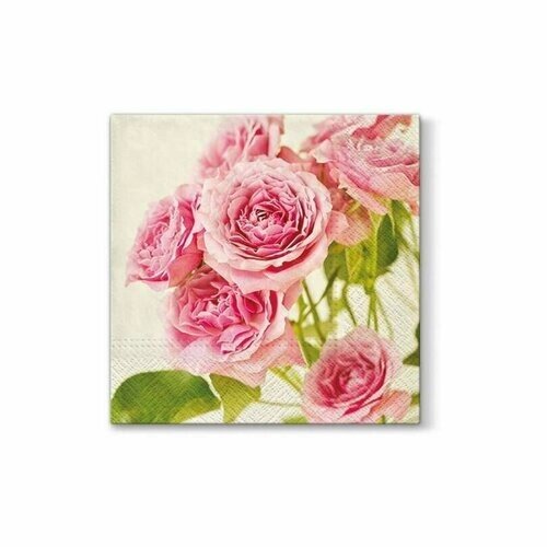 Декупажная карта - Розовые розы, салфетки трехслойные, 33 х 33 см, 1 упаковка от компании М.Видео - фото 1