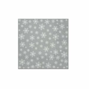 Декупажная карта - Снежинки, салфетки трехслойные, серые, 33 х 33 см, 1 упаковка