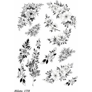 Декупажная рисовая бумага А4 цветы 1738