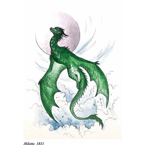 Декупажная рисовая бумага А4 дракон символ года 2024 1811